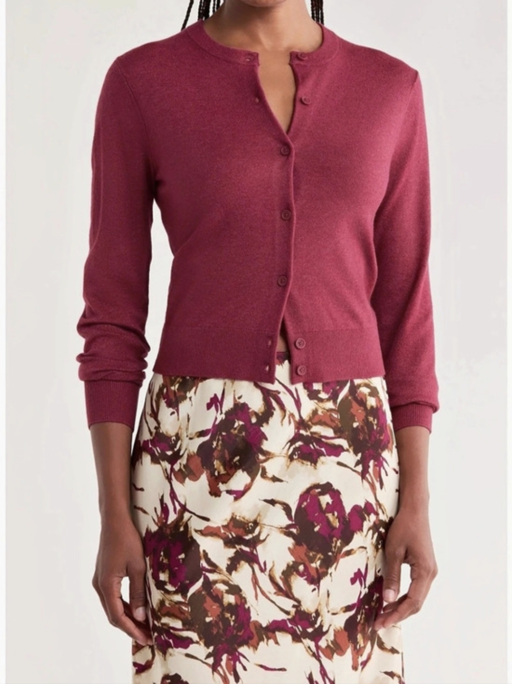 Long Sleeve Cardigan in Pink Like New